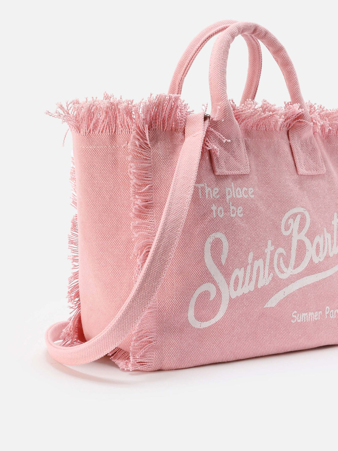 Colette Pink Canvas Fringe Bag