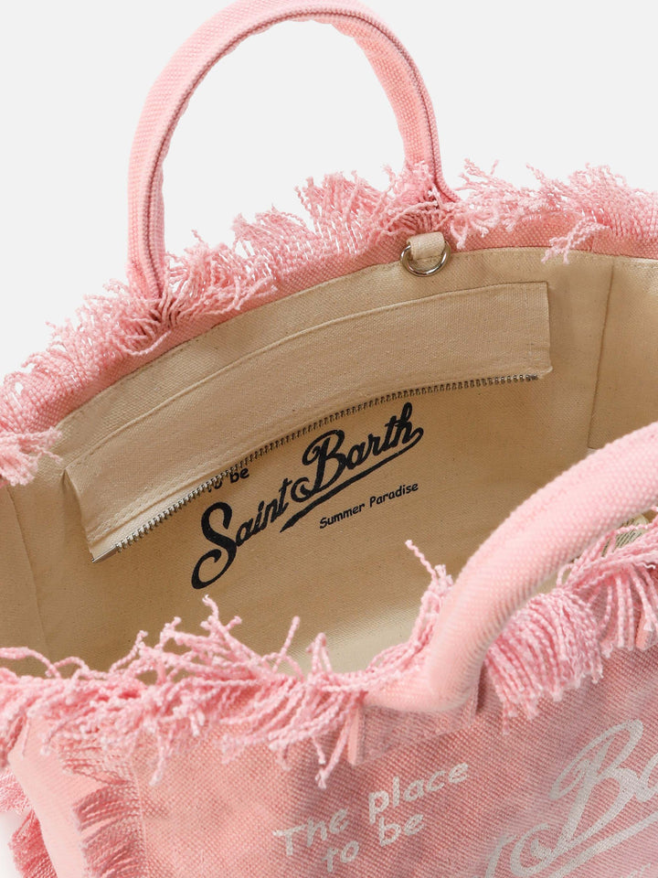 Colette Pink Canvas Fringe Bag