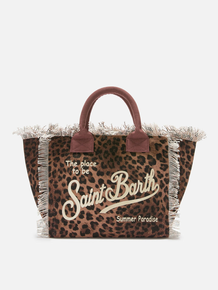 Colette Canvas Bag with Leopard Print