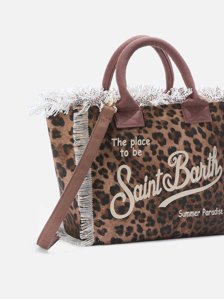Colette Canvas Bag with Leopard Print