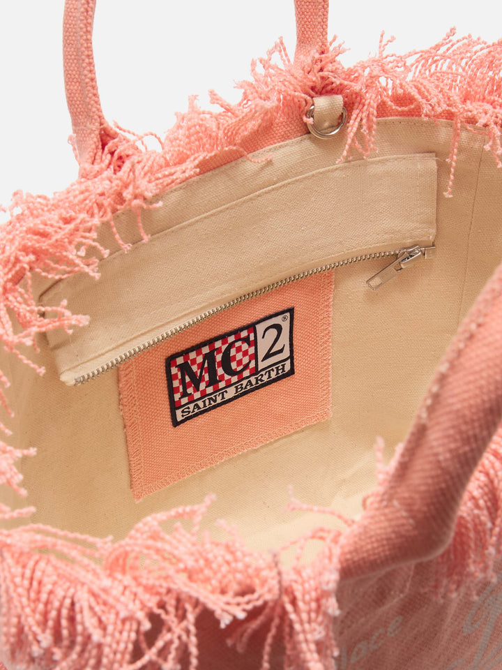 Colette Orange Canvas Bag with Fringe