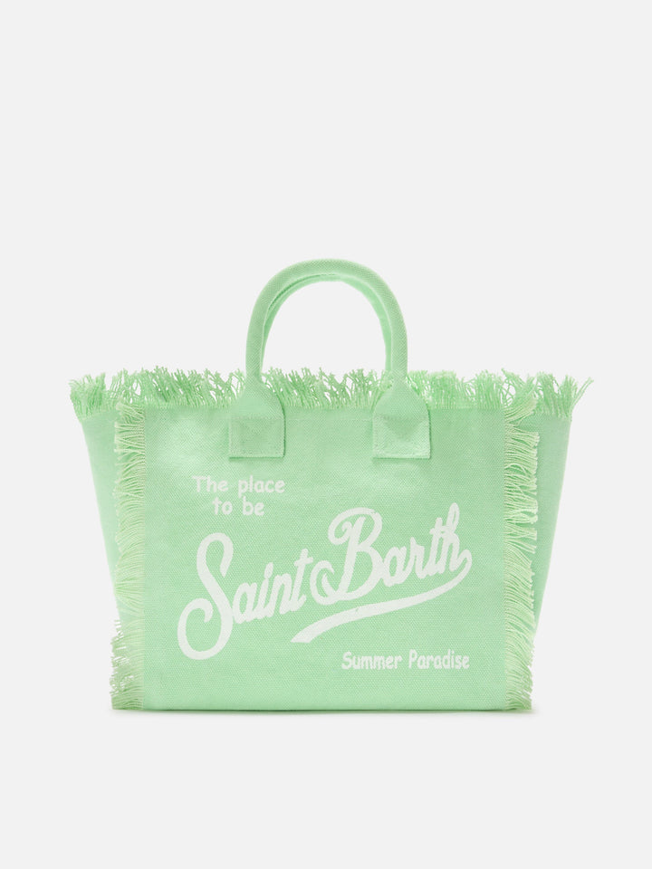 Colette Mint Green Canvas Bag with Fringe
