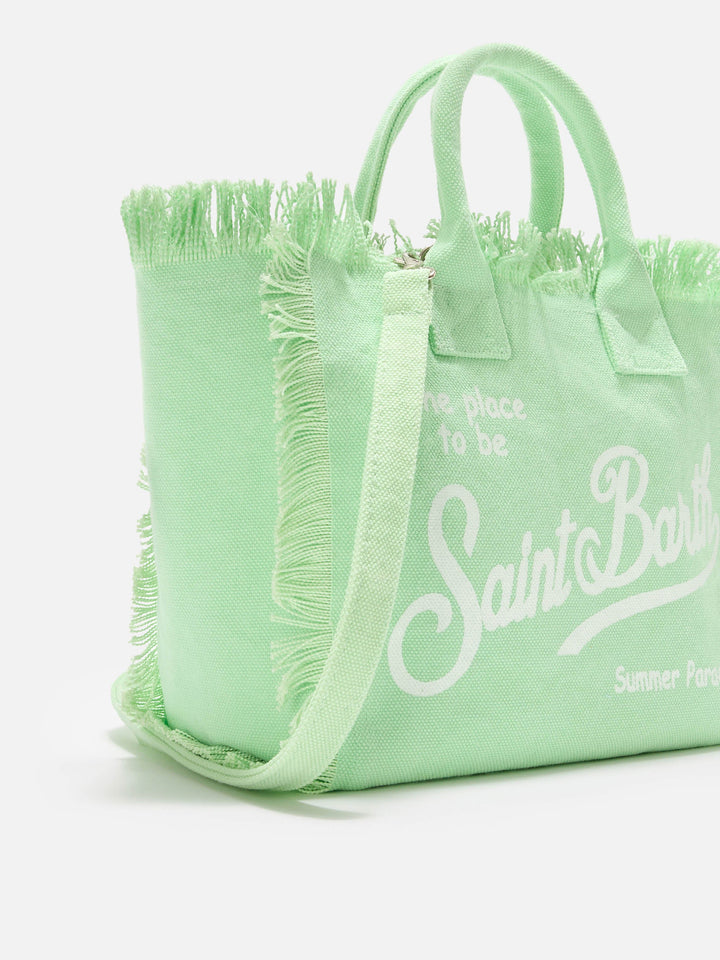 Colette Mint Green Canvas Bag with Fringe