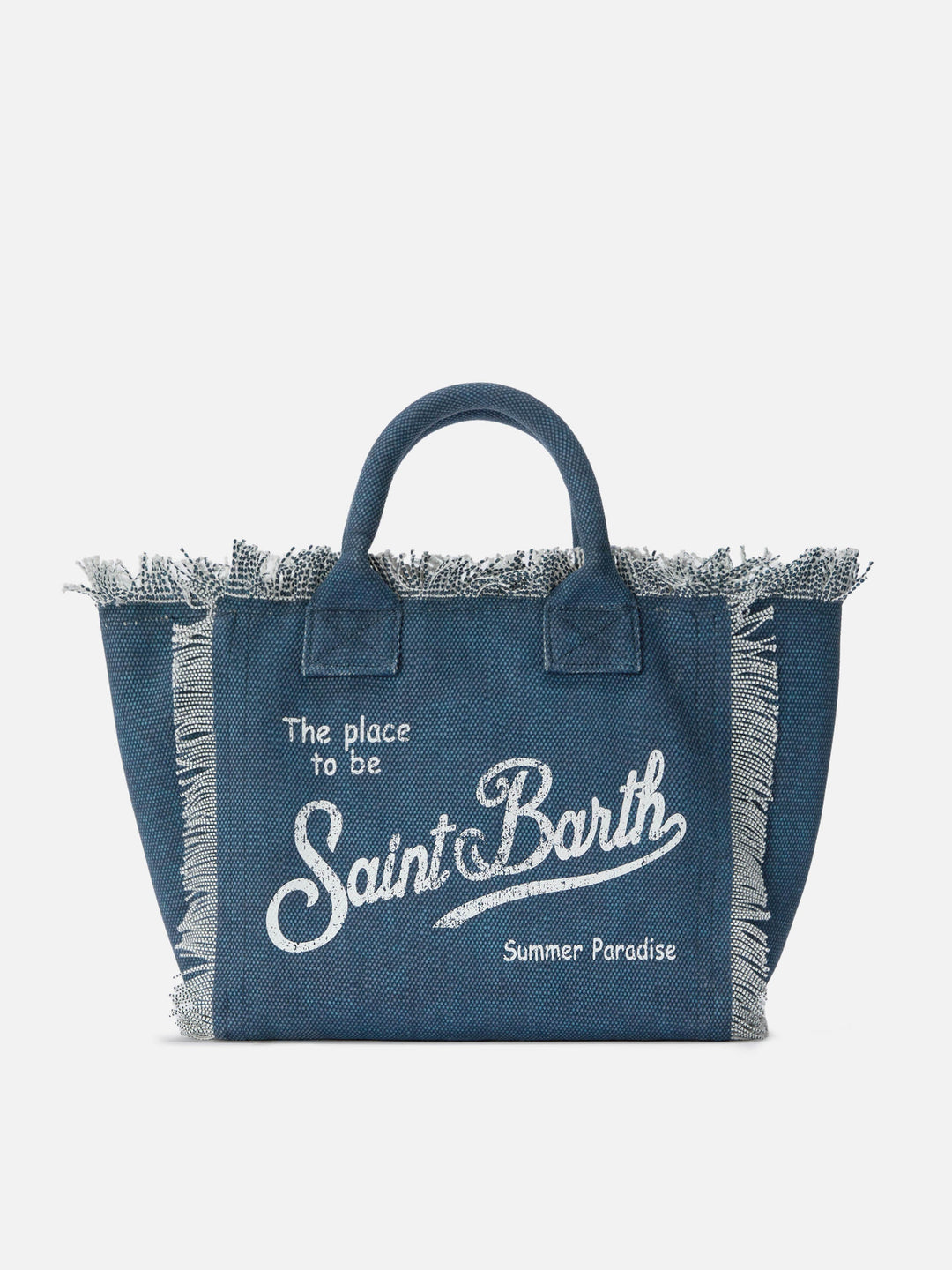 Colette Indigo Blue Canvas Bag with Fringe