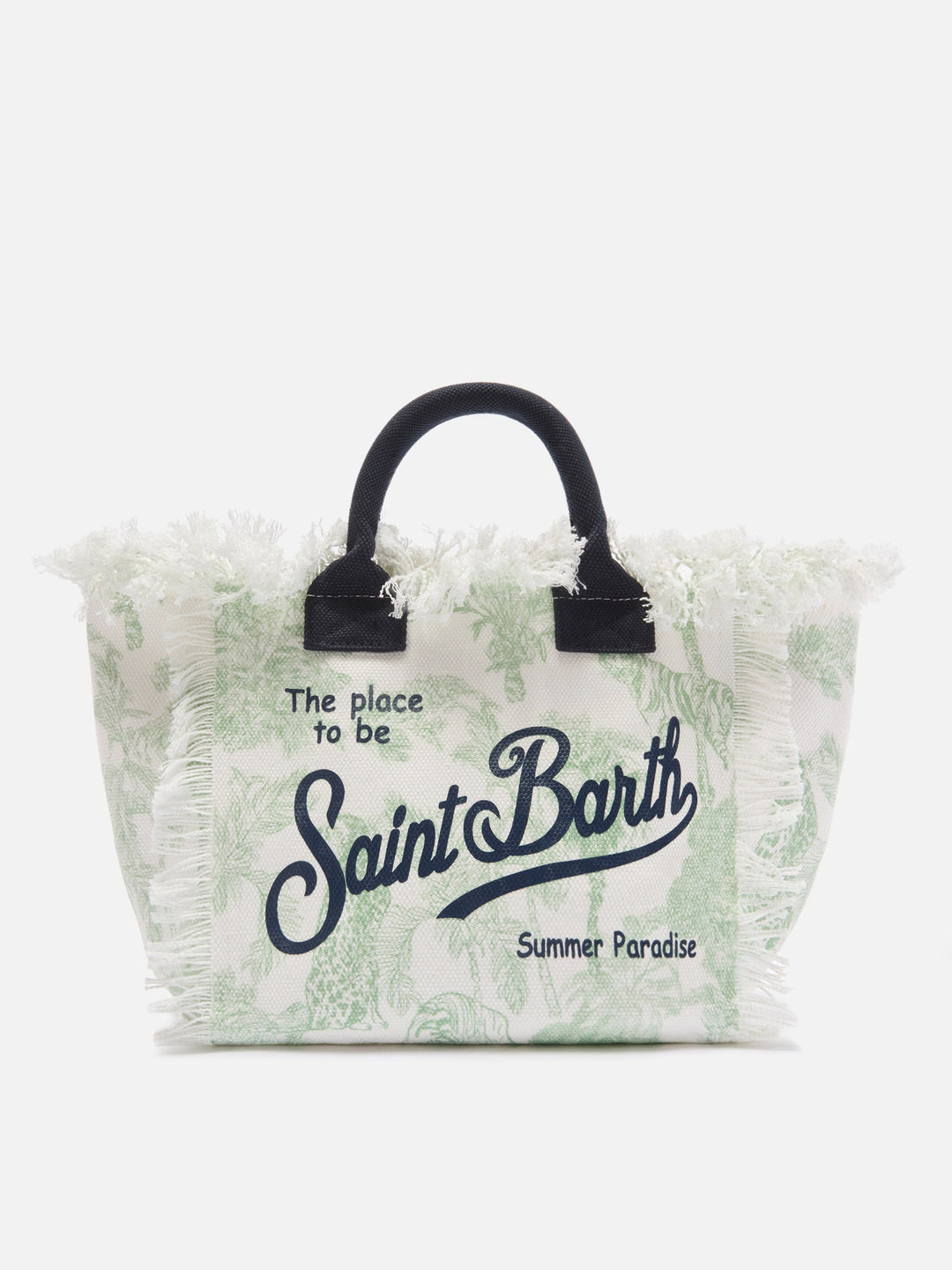 Colette Canvas Bag with Green Toile de Jouy Print