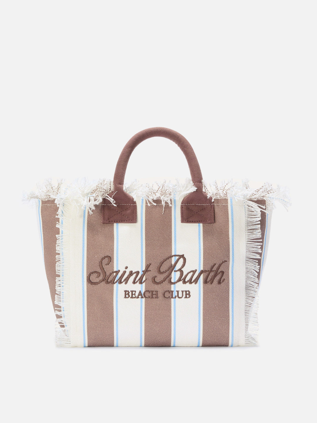 Colette Canvas Striped Brown Bag with Embroidered Logo