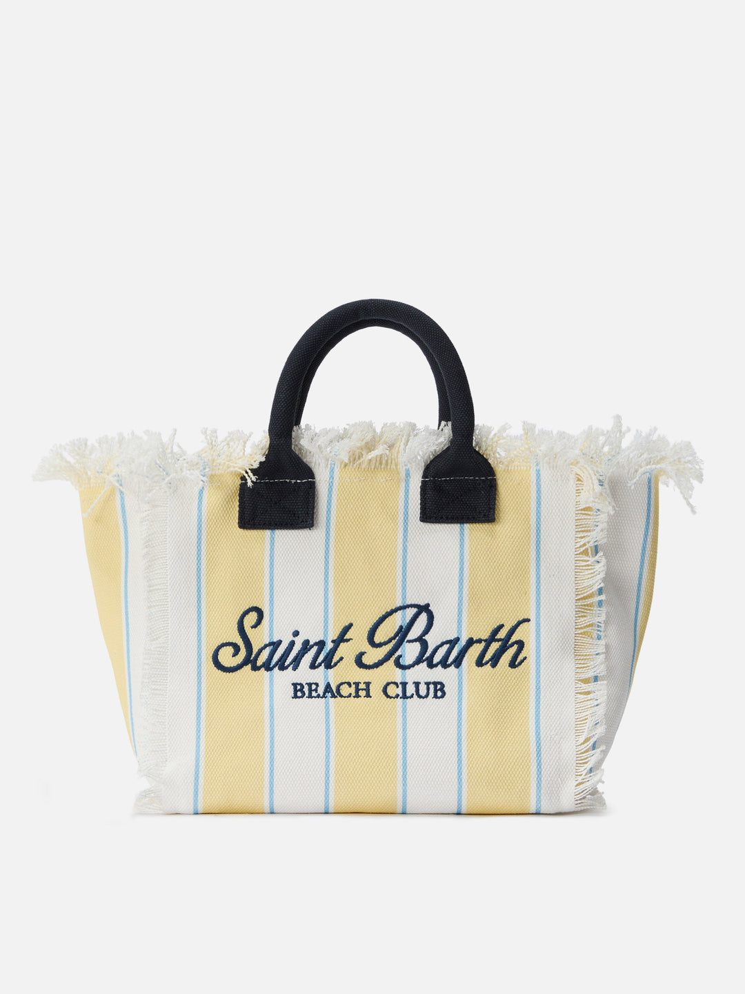 Colette Striped Yellow Canvas Bag with Embroidered Logo