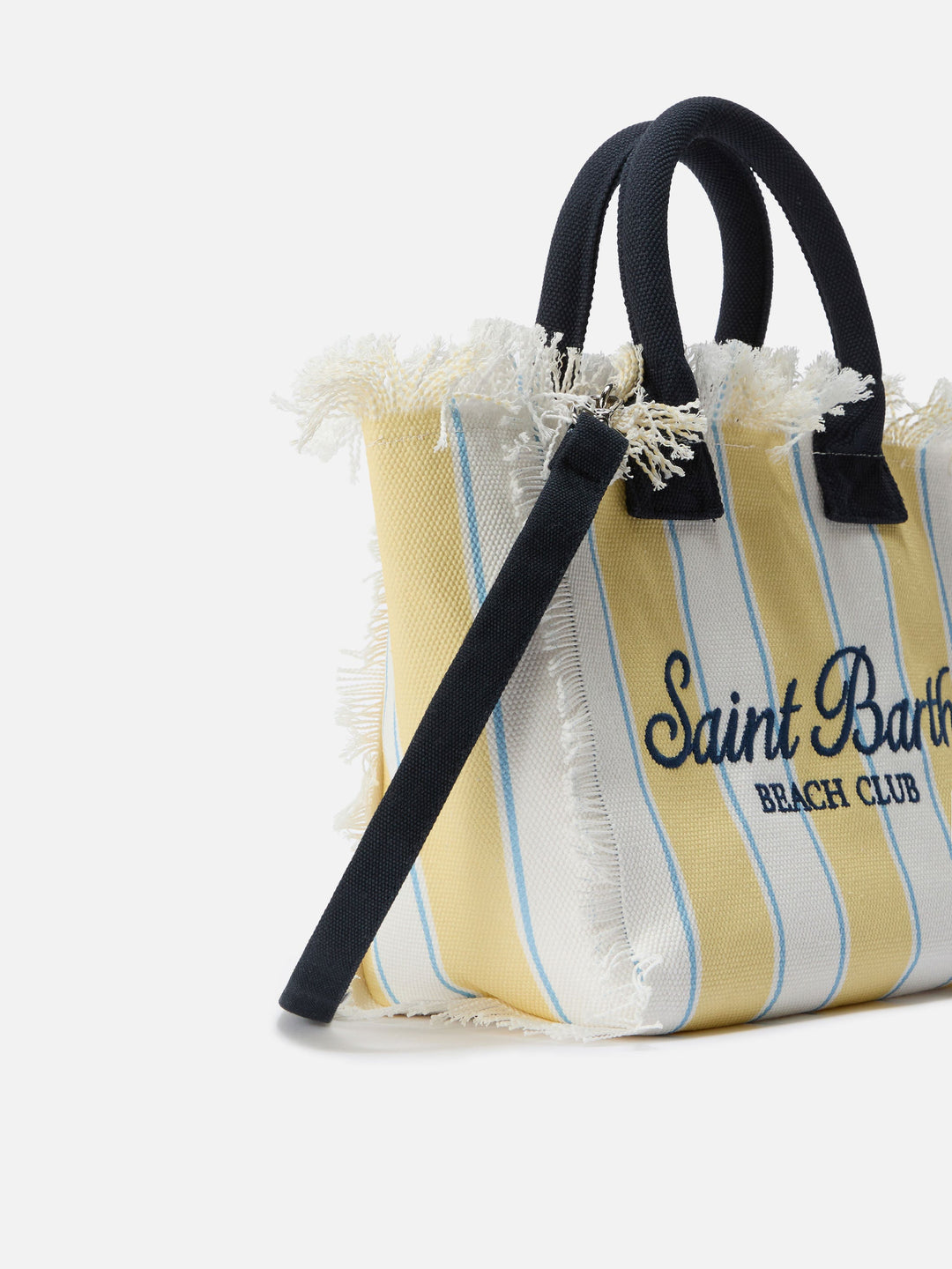 Colette Striped Yellow Canvas Bag with Embroidered Logo