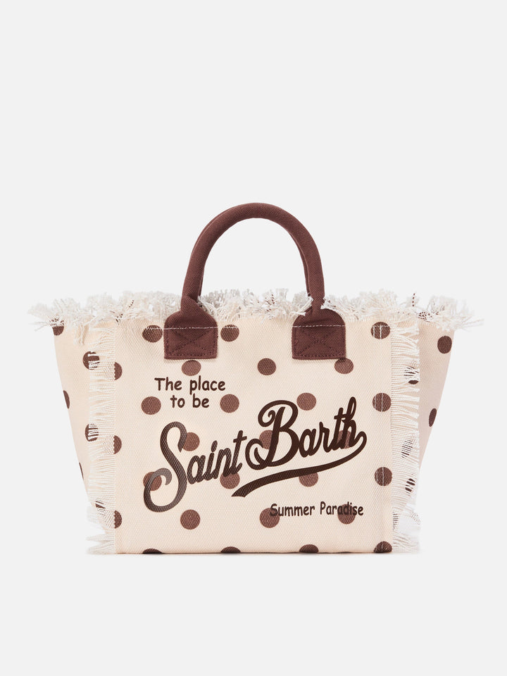 Colette Polka Dot Canvas Bag with Embroidered Logo