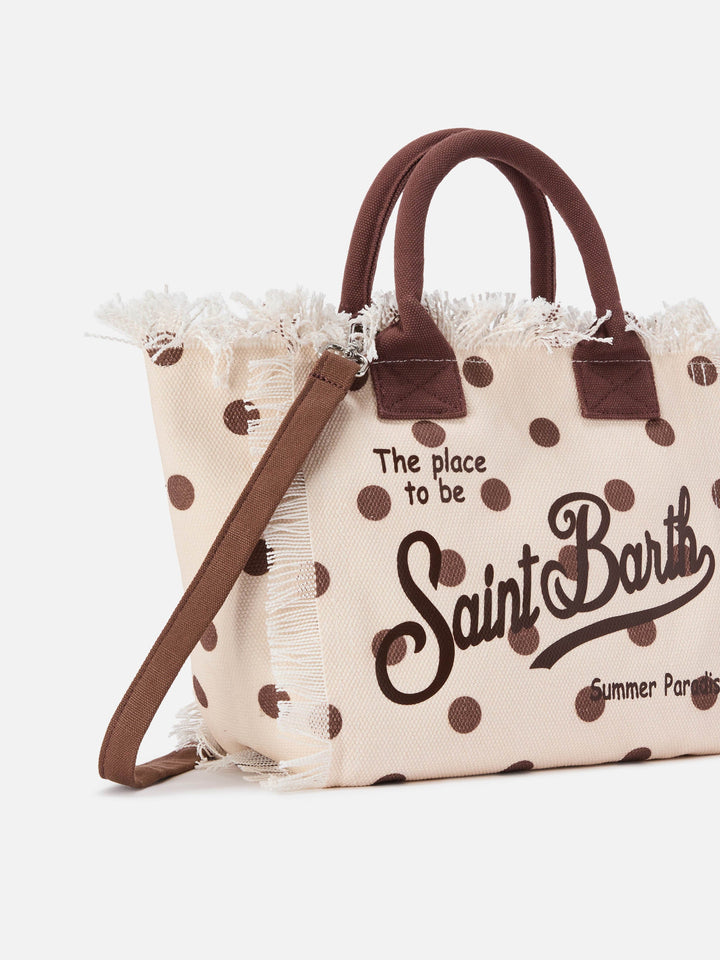 Colette Polka Dot Canvas Bag with Embroidered Logo