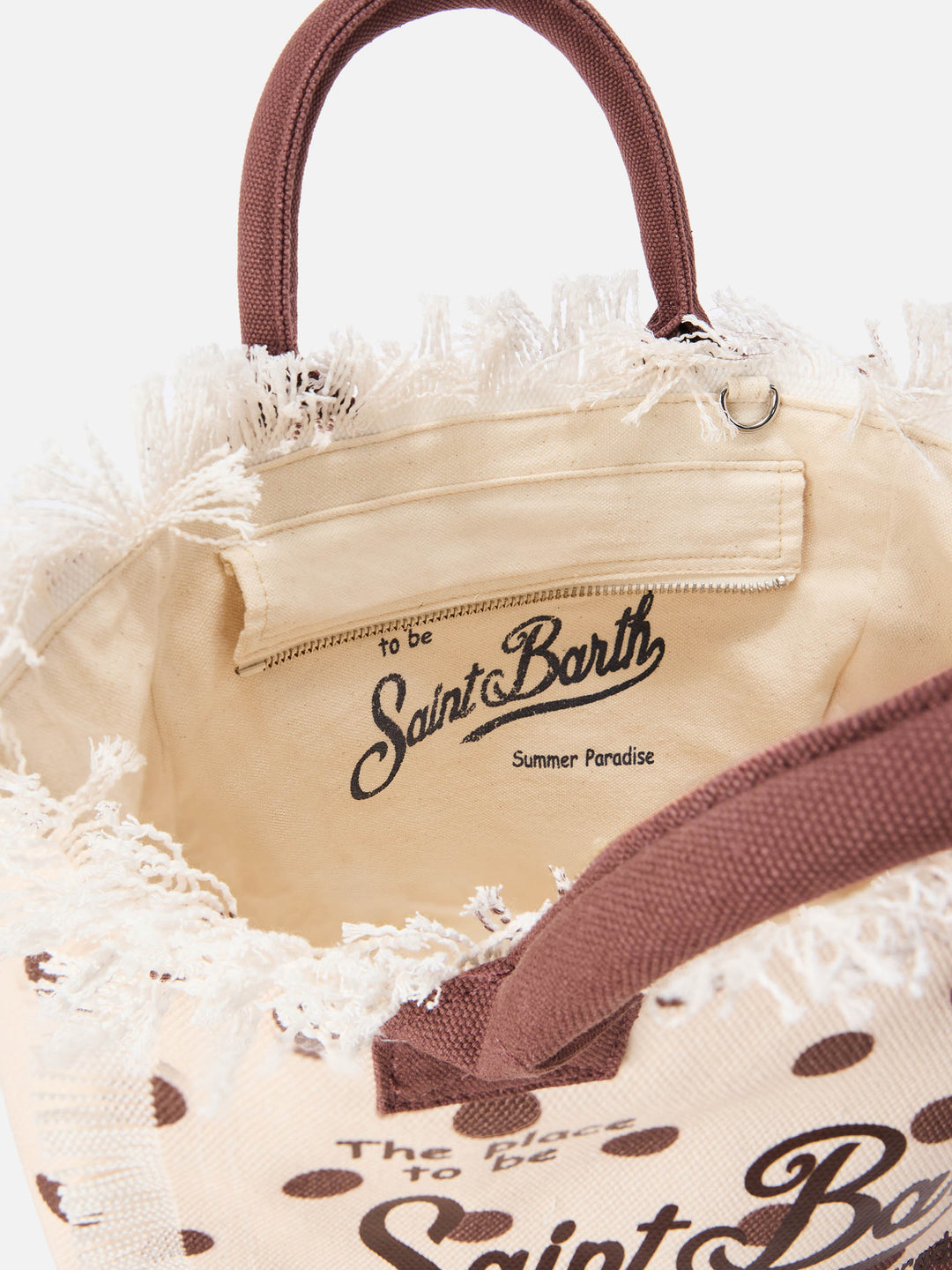 Colette Polka Dot Canvas Bag with Embroidered Logo
