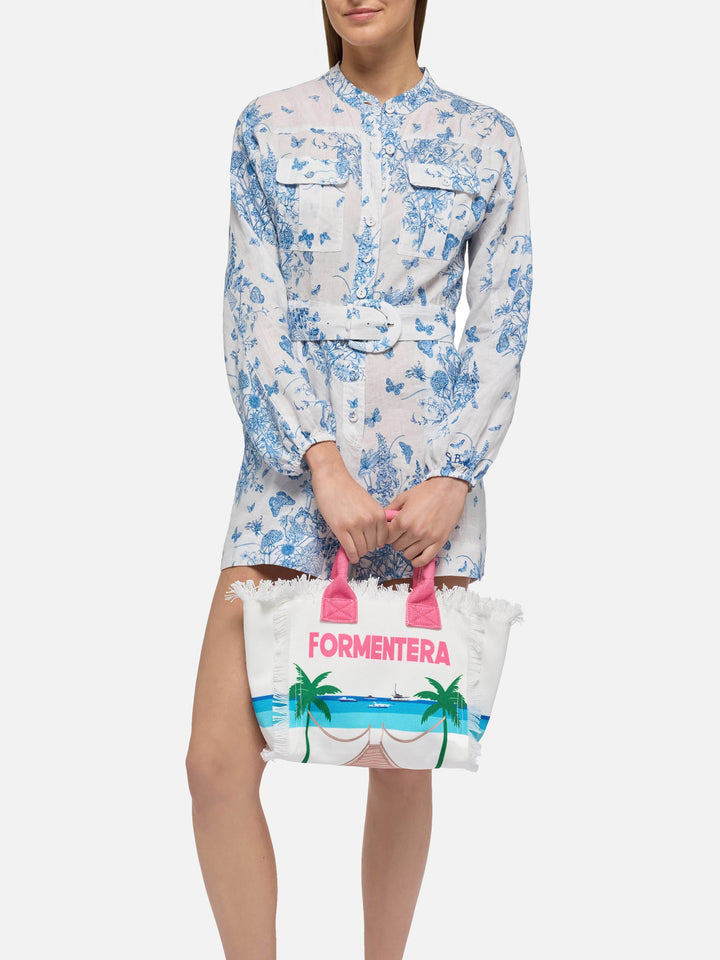 Colette Canvas Tote Bag with Formentera Postcard Print