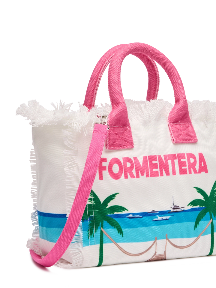 Colette Canvas Tote Bag with Formentera Postcard Print