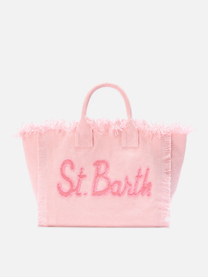 Colette Canvas Bag with Pink Fabric Logo Patch