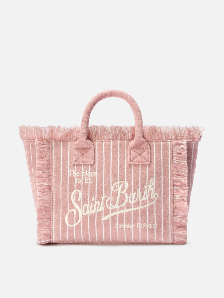 Colette Bag in Striped Pink Terry Fabric