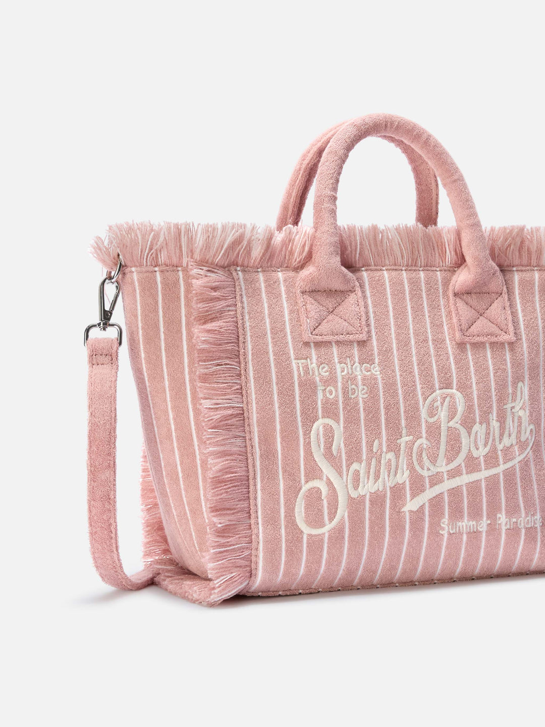 Colette Bag in Striped Pink Terry Fabric