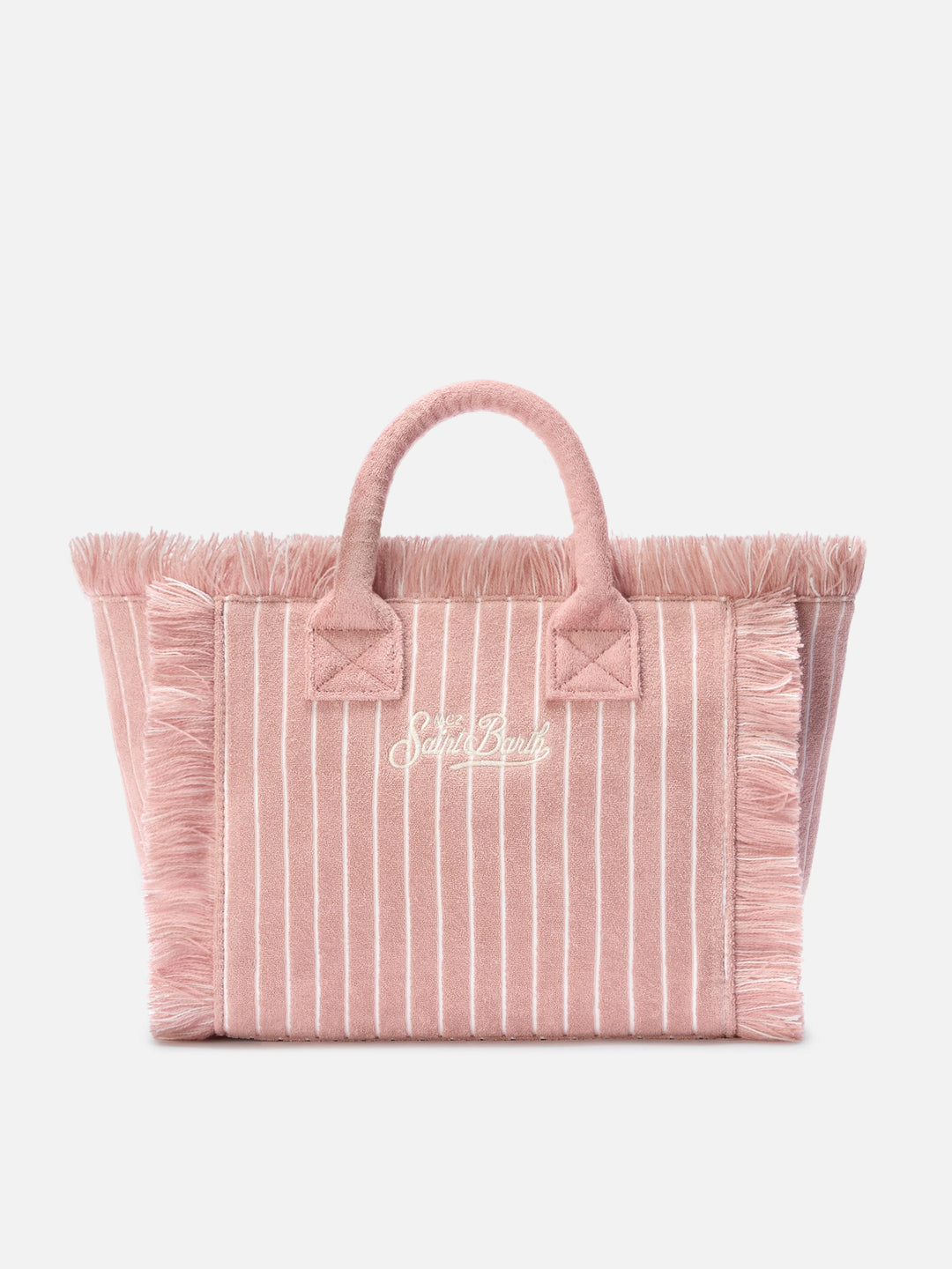 Colette Bag in Striped Pink Terry Fabric
