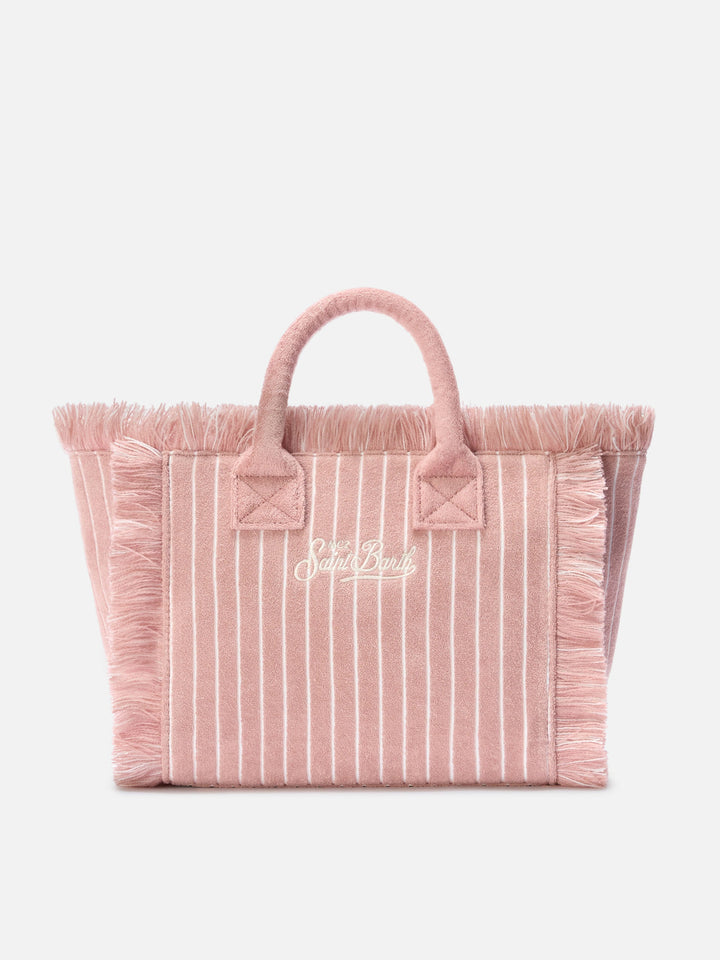 Colette Bag in Striped Pink Terry Fabric