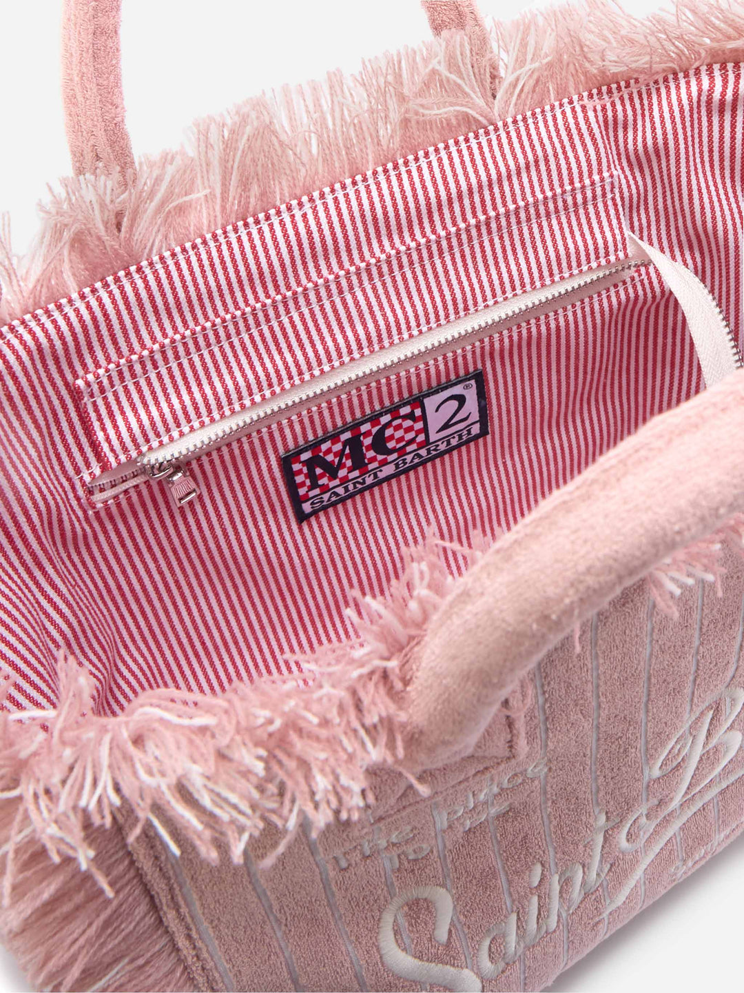 Colette Bag in Striped Pink Terry Fabric