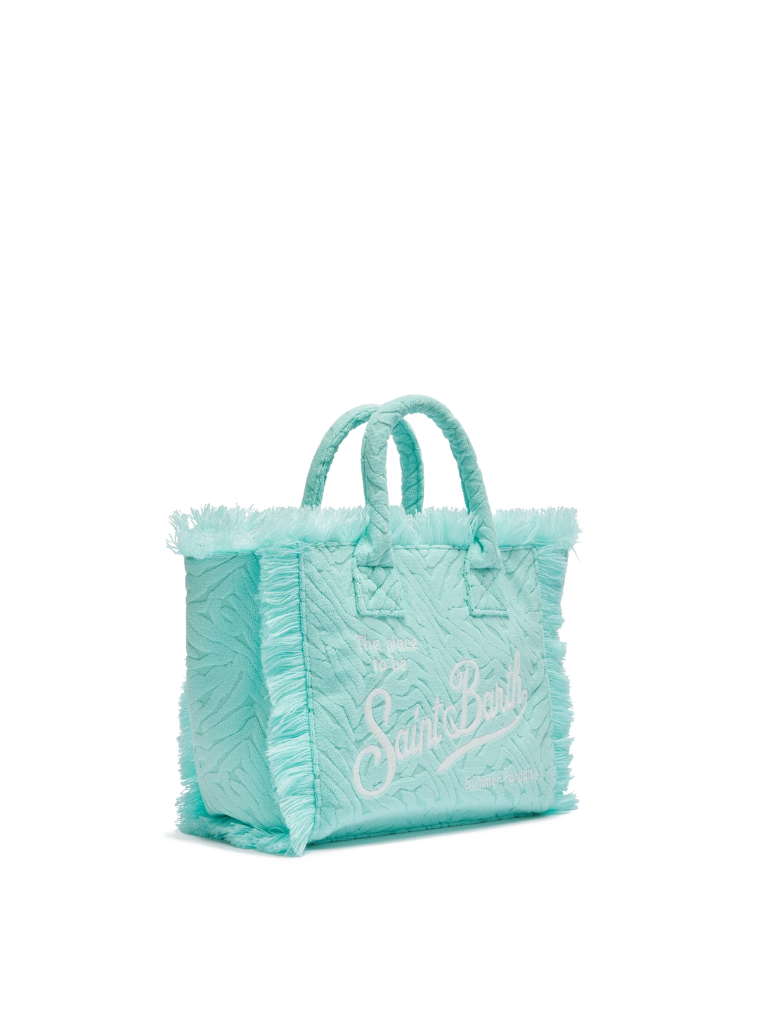 Colette Aqua Green Terry Bag with Embossed Zebra Print