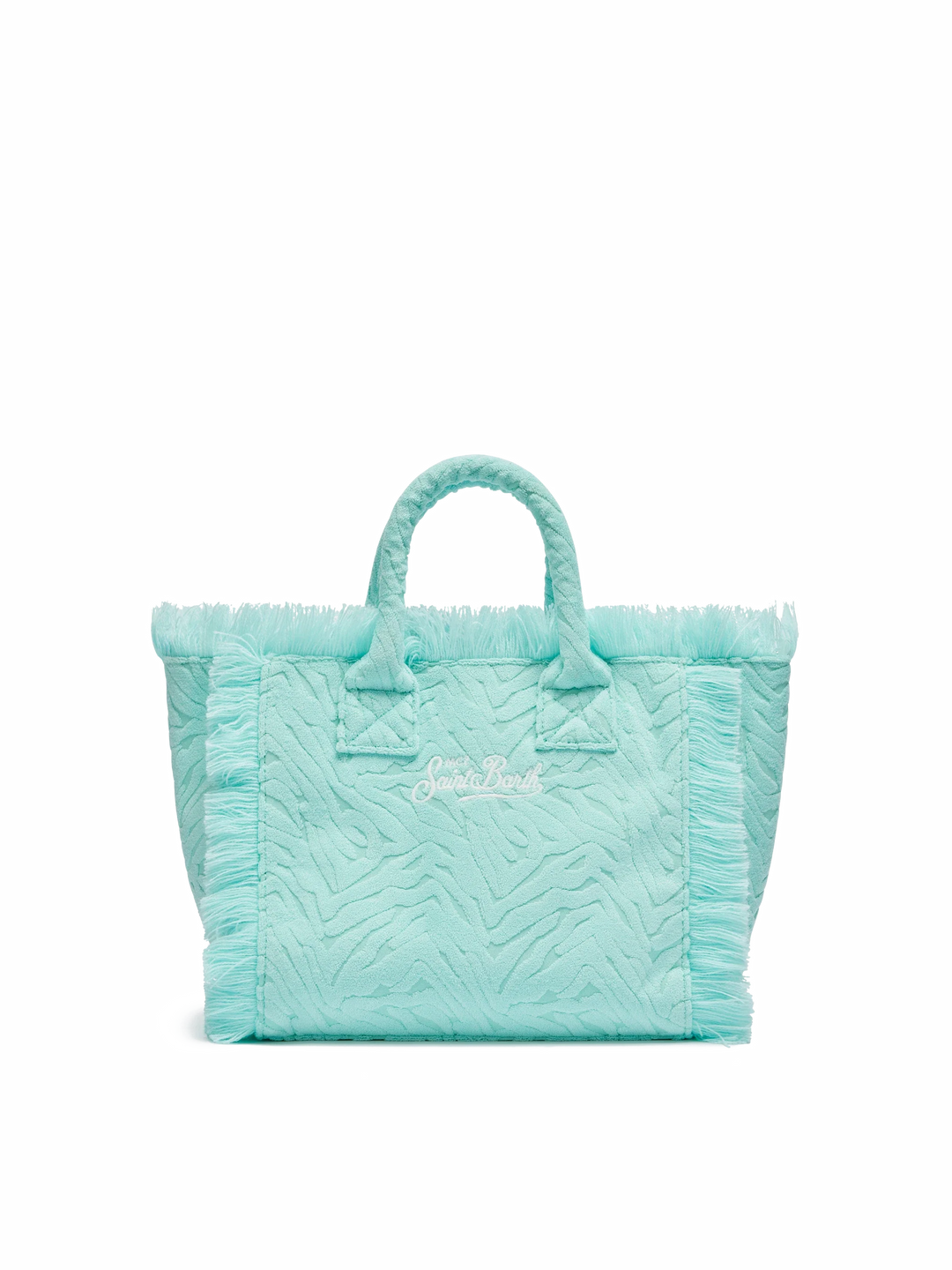 Colette Aqua Green Terry Bag with Embossed Zebra Print