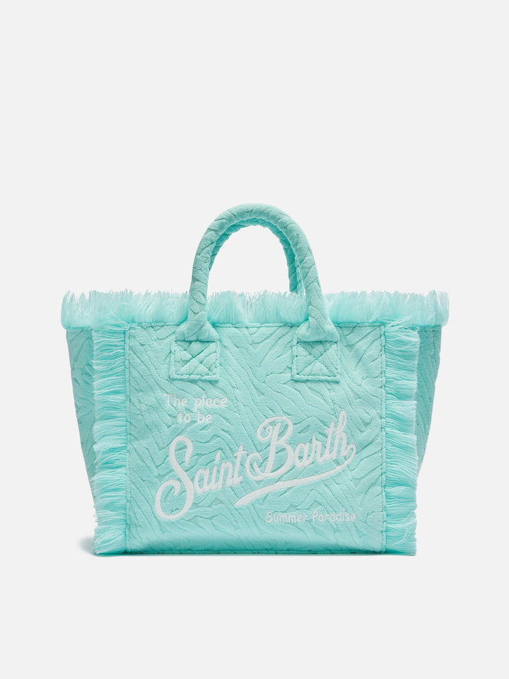Colette Aqua Green Terry Bag with Embossed Zebra Print