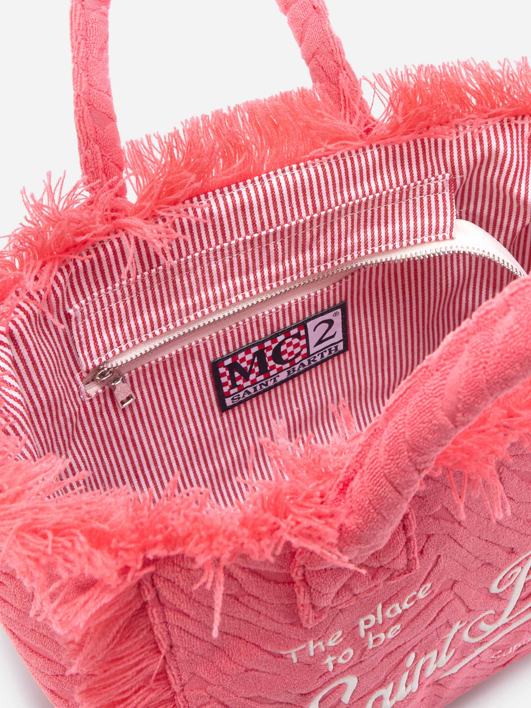 Colette Bag in Textured Terry Fabric with Raised Zebra Print
