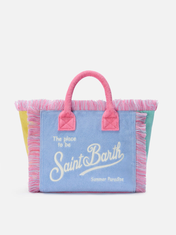 Colette Bag in Multicolor Terry Cloth with Color Block Design
