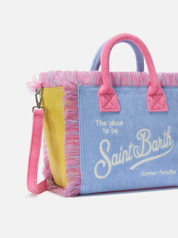 Colette Bag in Multicolor Terry Cloth with Color Block Design