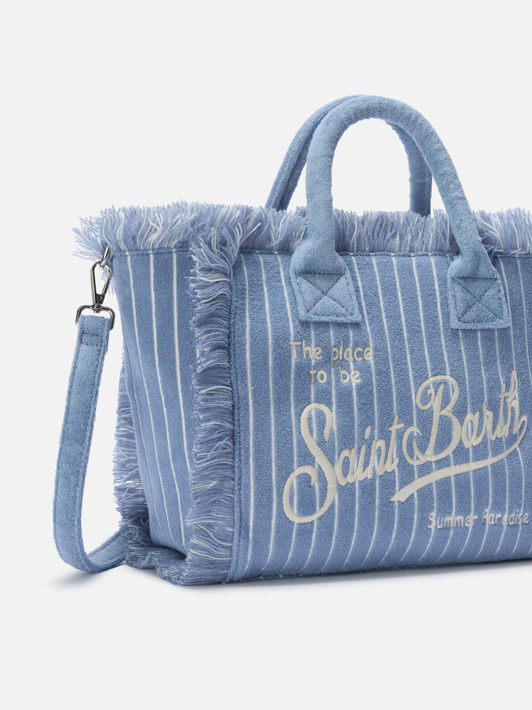 Colette Striped Pink Terry Fabric Bag
