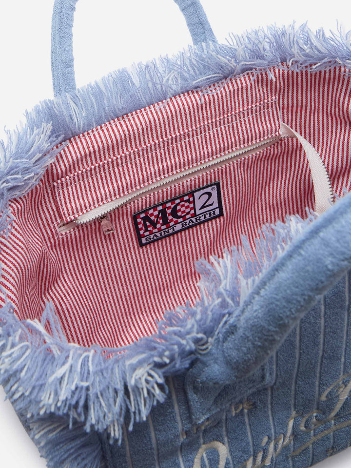 Colette Striped Pink Terry Fabric Bag