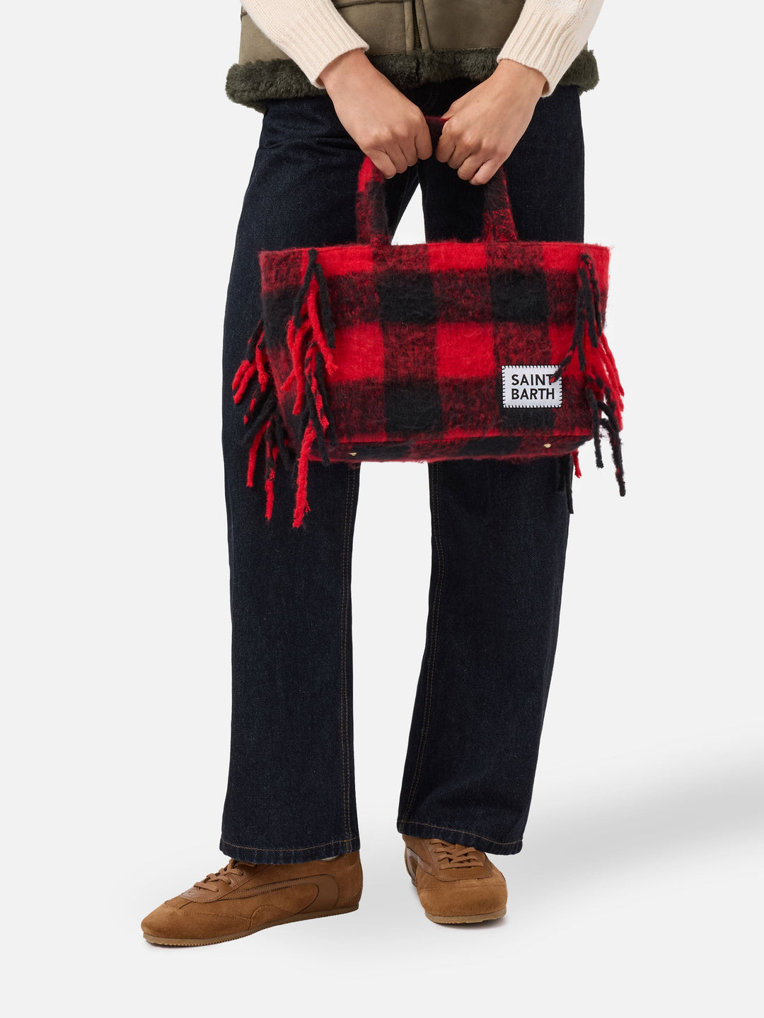 Colette Check Print Tote Bag