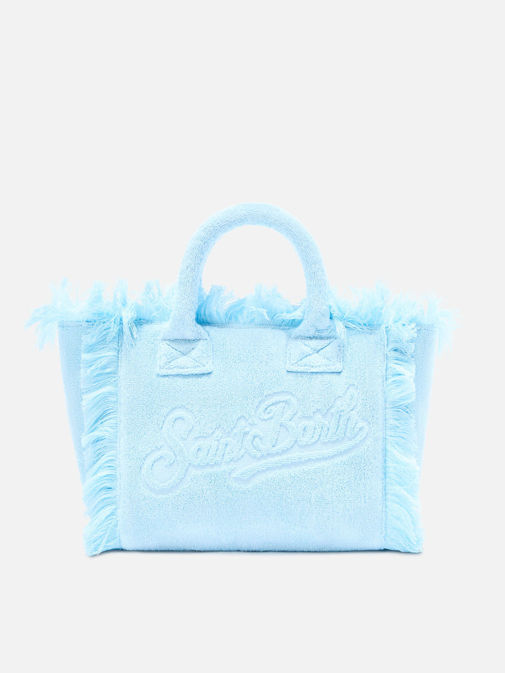 Borsa Colette in tessuto effetto spugna azzurro