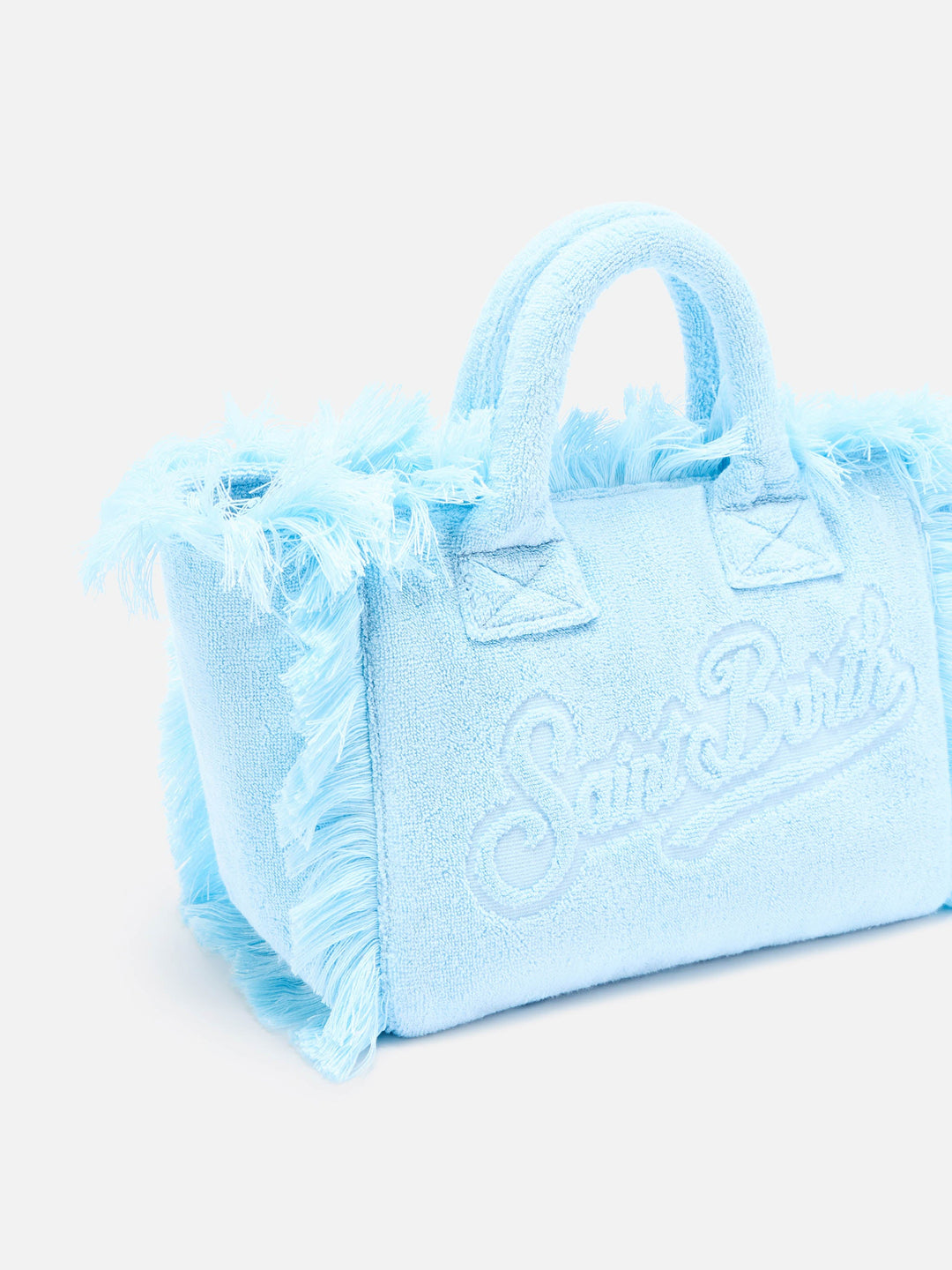 Borsa Colette in tessuto effetto spugna azzurro