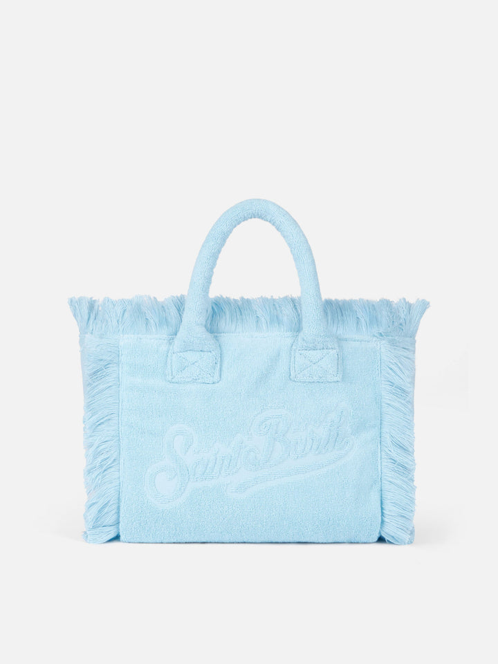 Colette Blue Terry Cloth Bag with Embossed Design