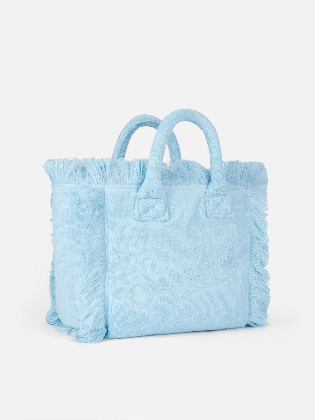 Colette Blue Terry Cloth Bag with Embossed Design