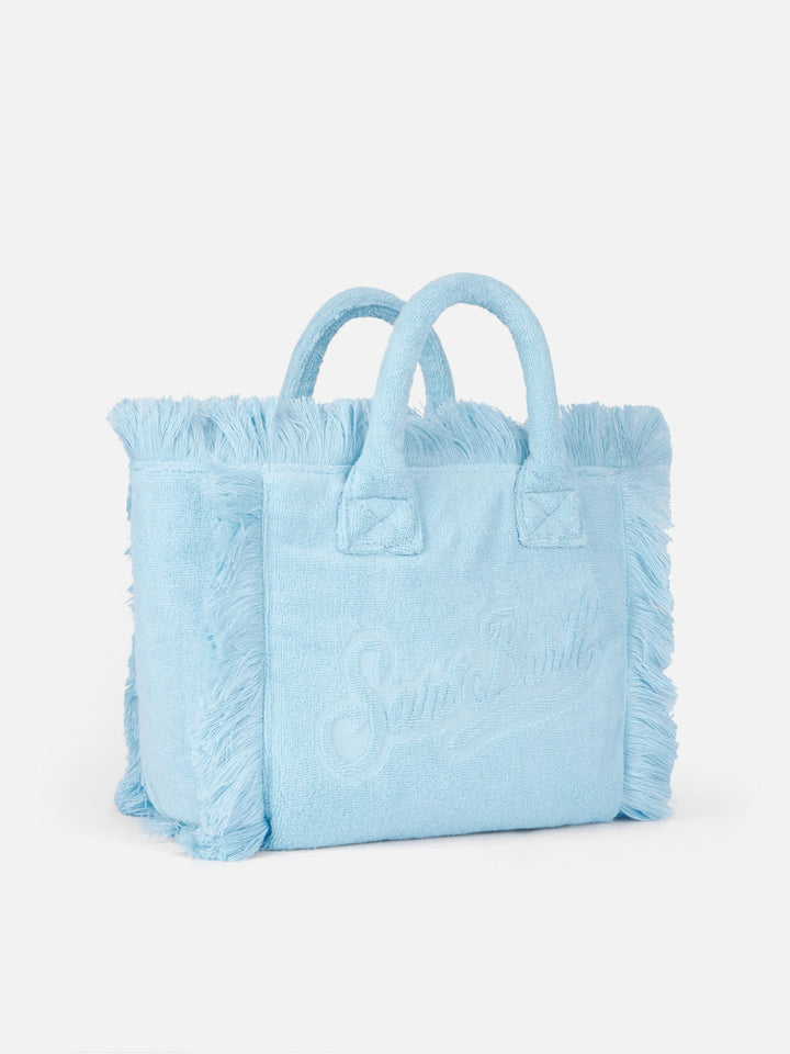 Colette Blue Terry Cloth Bag with Embossed Design