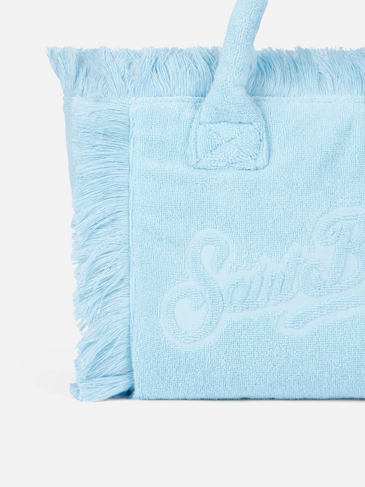 Colette Blue Terry Cloth Bag with Embossed Design