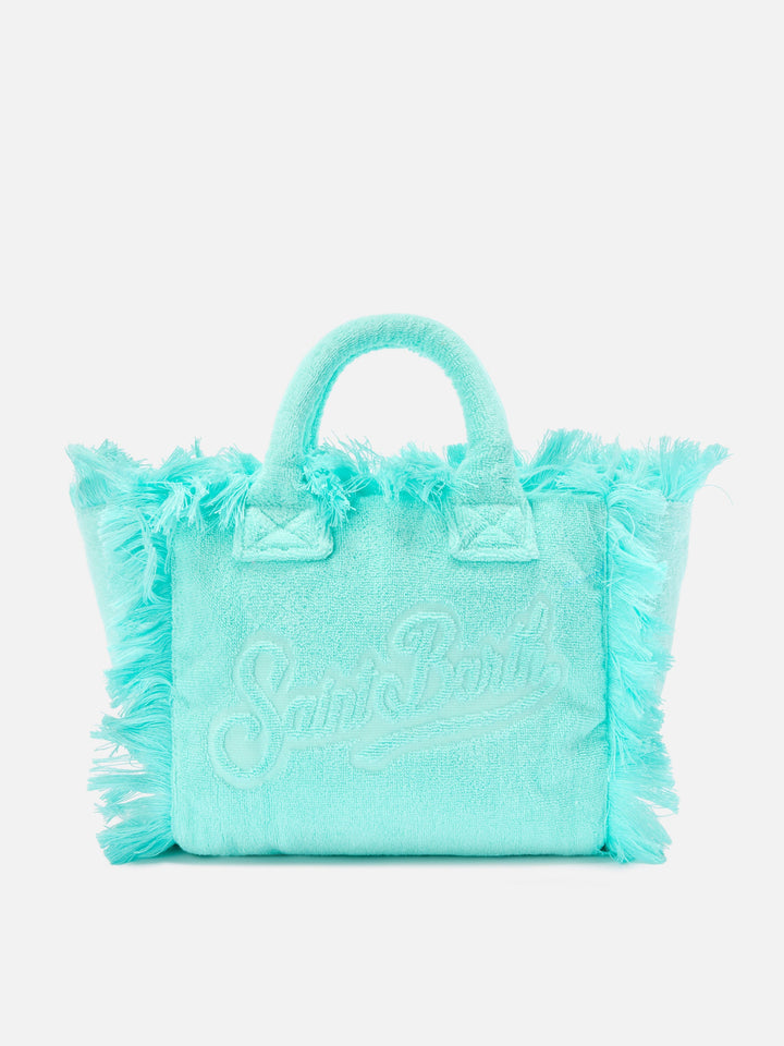 Colette Bag in Solid Aqua Green Terry Fabric