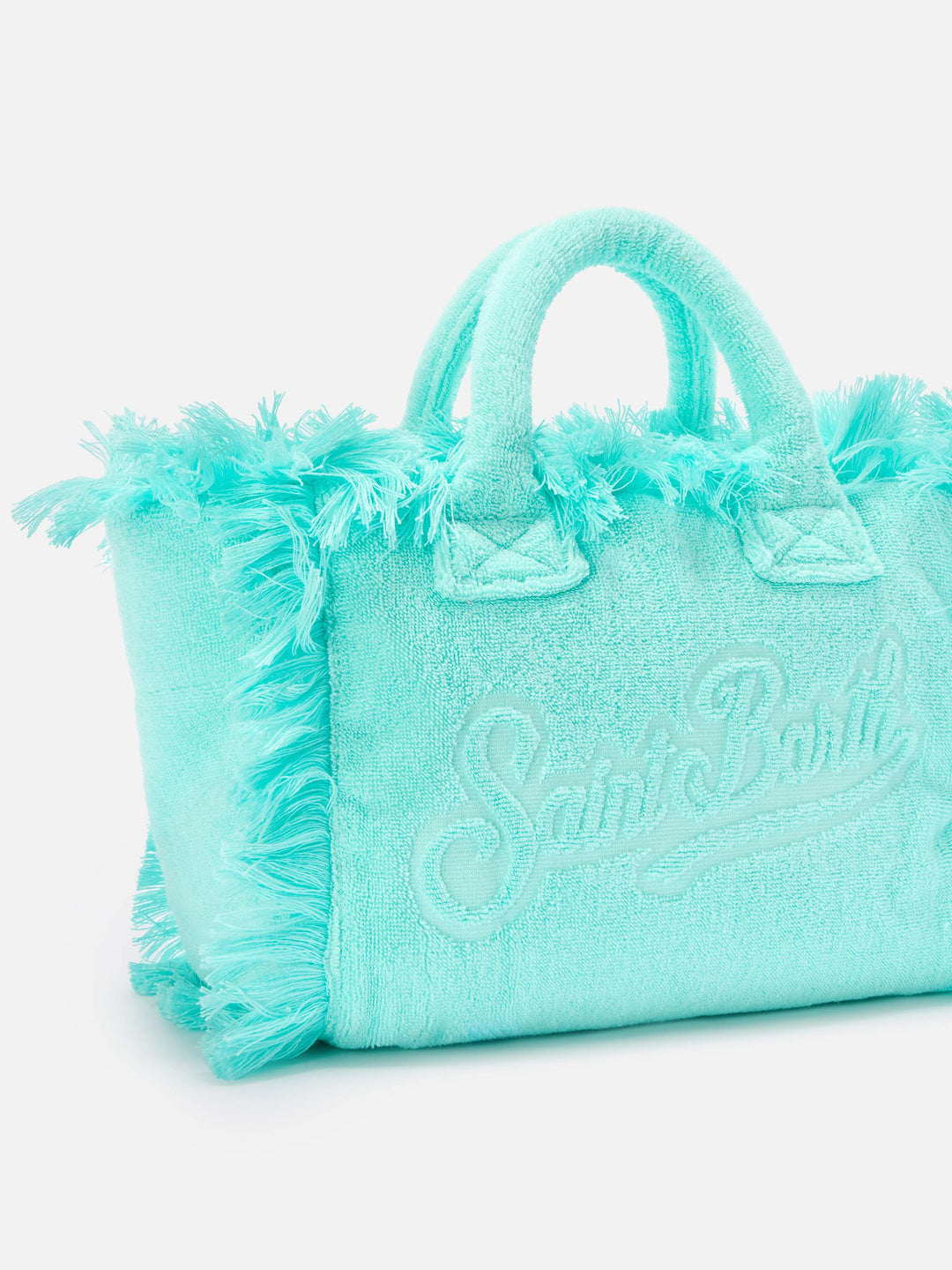 Colette Bag in Solid Aqua Green Terry Fabric