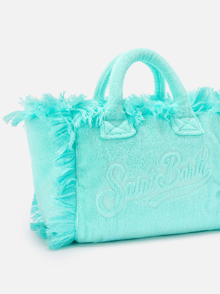 Colette Bag in Solid Aqua Green Terry Fabric