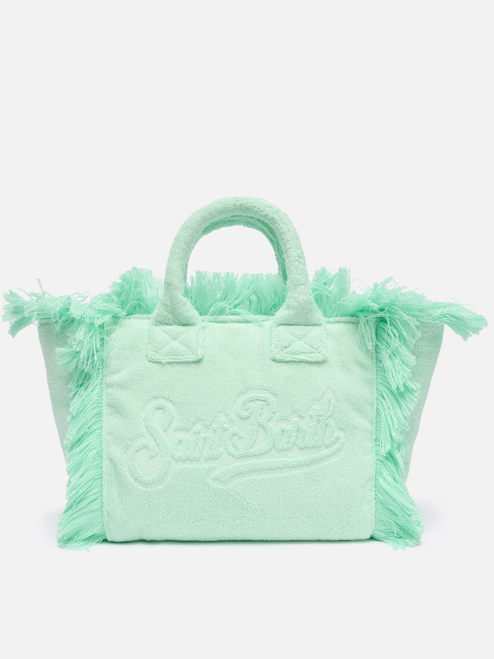 Colette Mint Green Terry Cloth Bag with Embossed Design