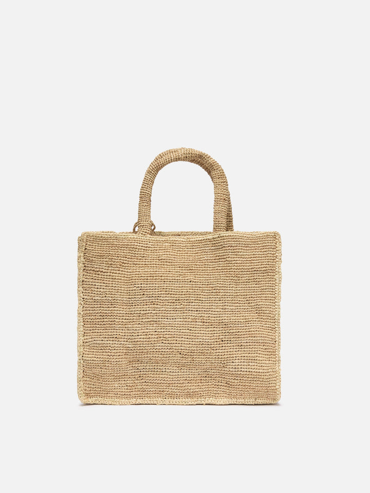 Colette Rafia Bag with Logo Embroidery