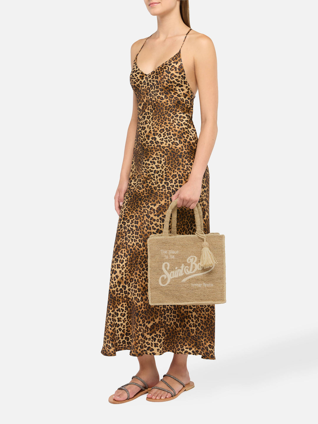 Colette Rafia Bag with Logo Embroidery