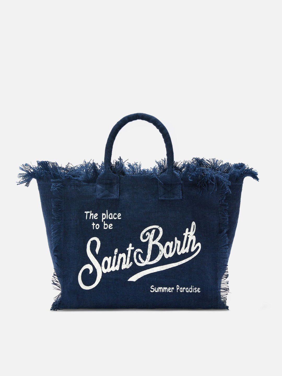 Colette Blue Solid Linen Bag