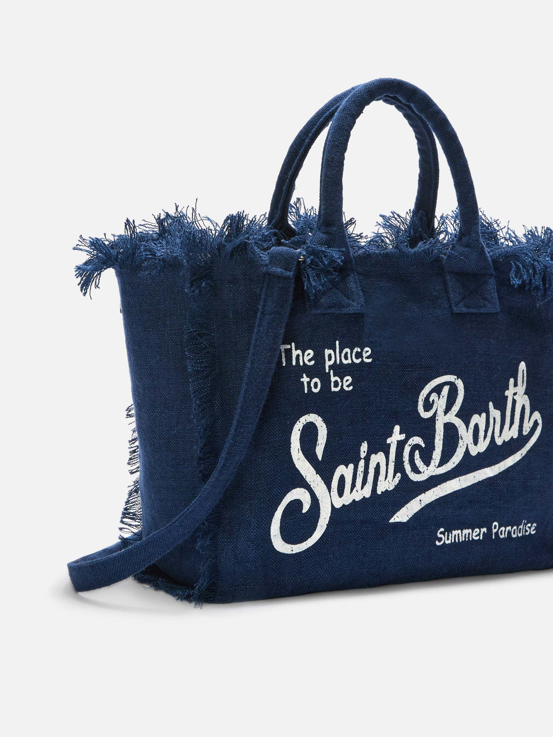 Colette Blue Solid Linen Bag
