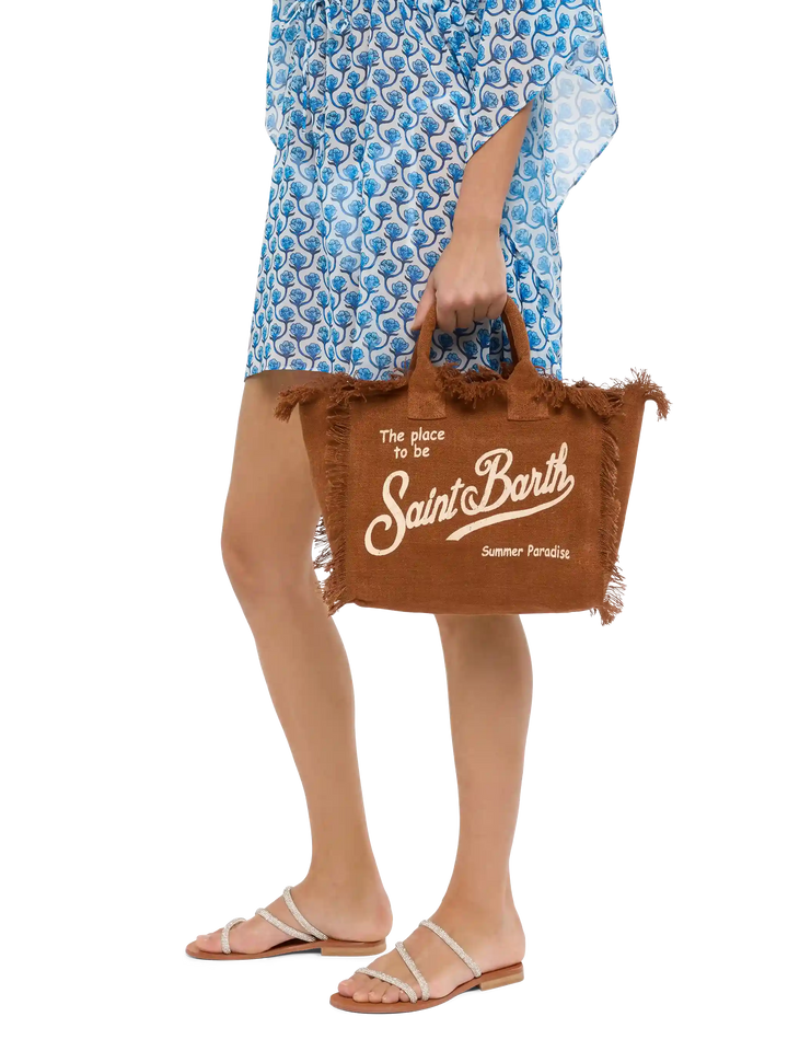 Colette Bag in 100% Brown Linen