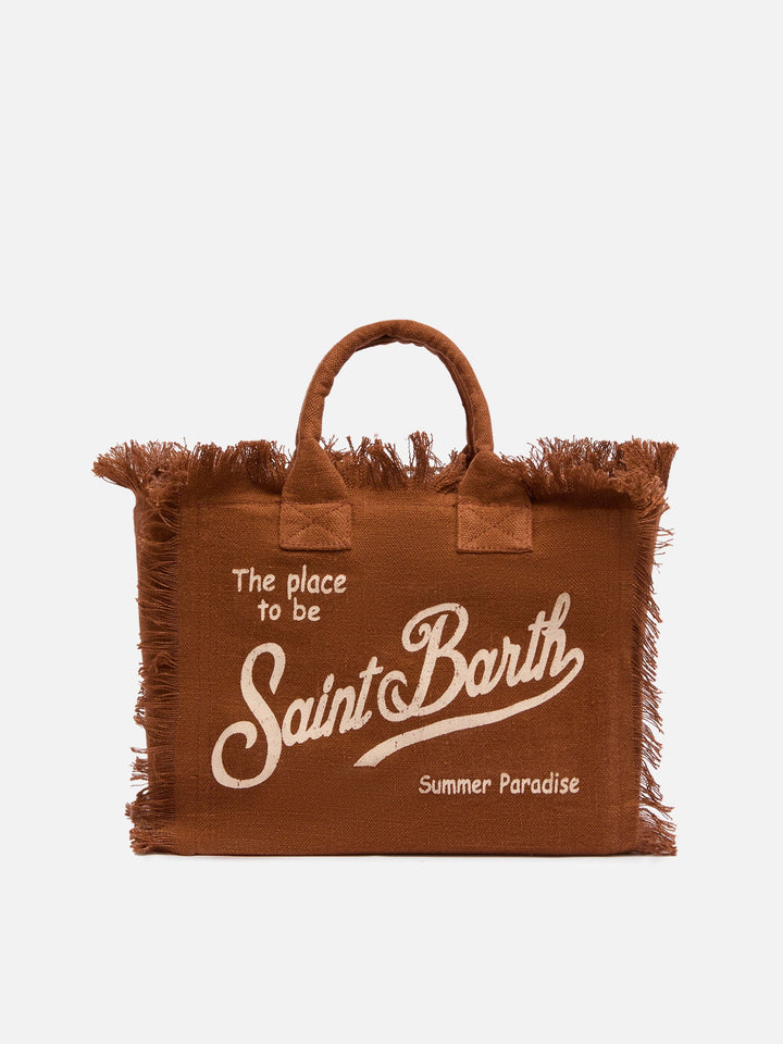 Colette Bag in 100% Brown Linen