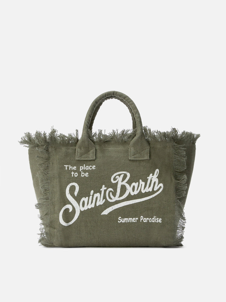 Colette Solid Olive Green Linen Bag