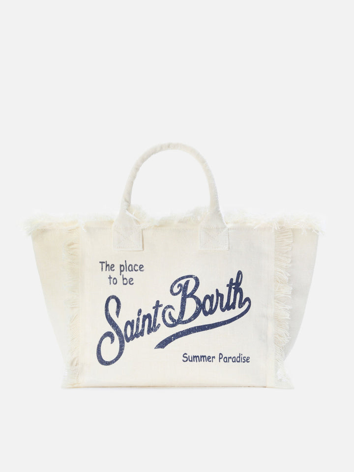 Colette White Solid Linen Bag